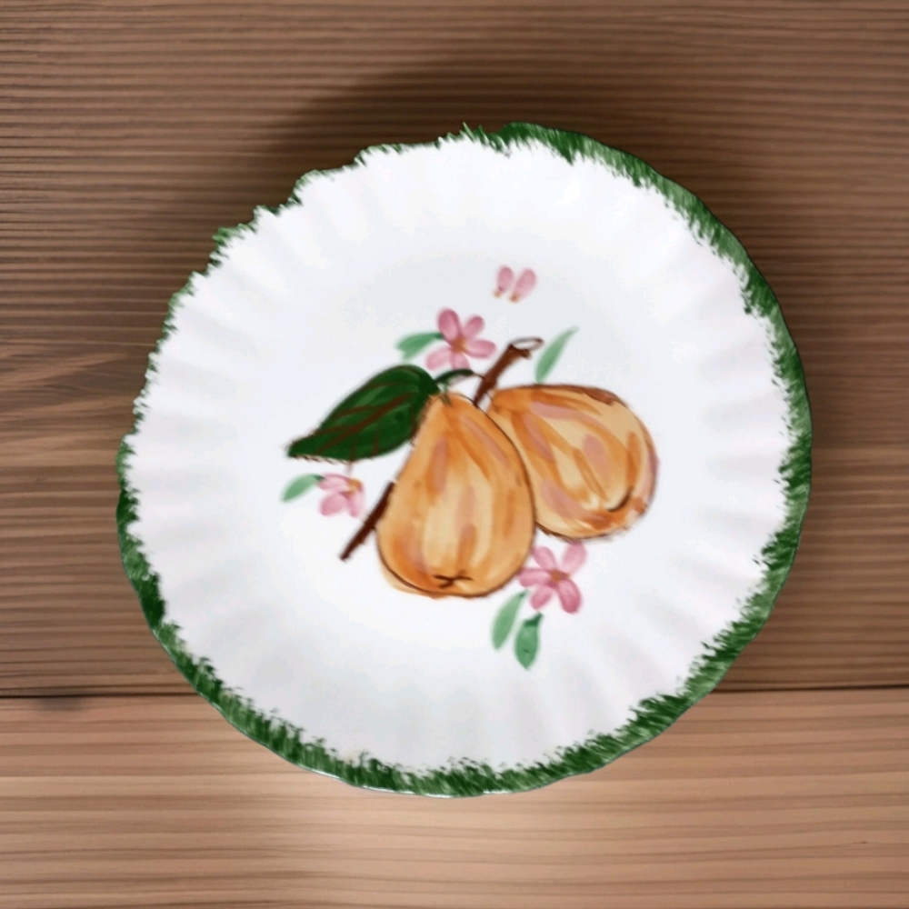 Vintage Blue Ridge Pottery County Fair Fruit Plate 8 1/2" Pear EXCELLENT